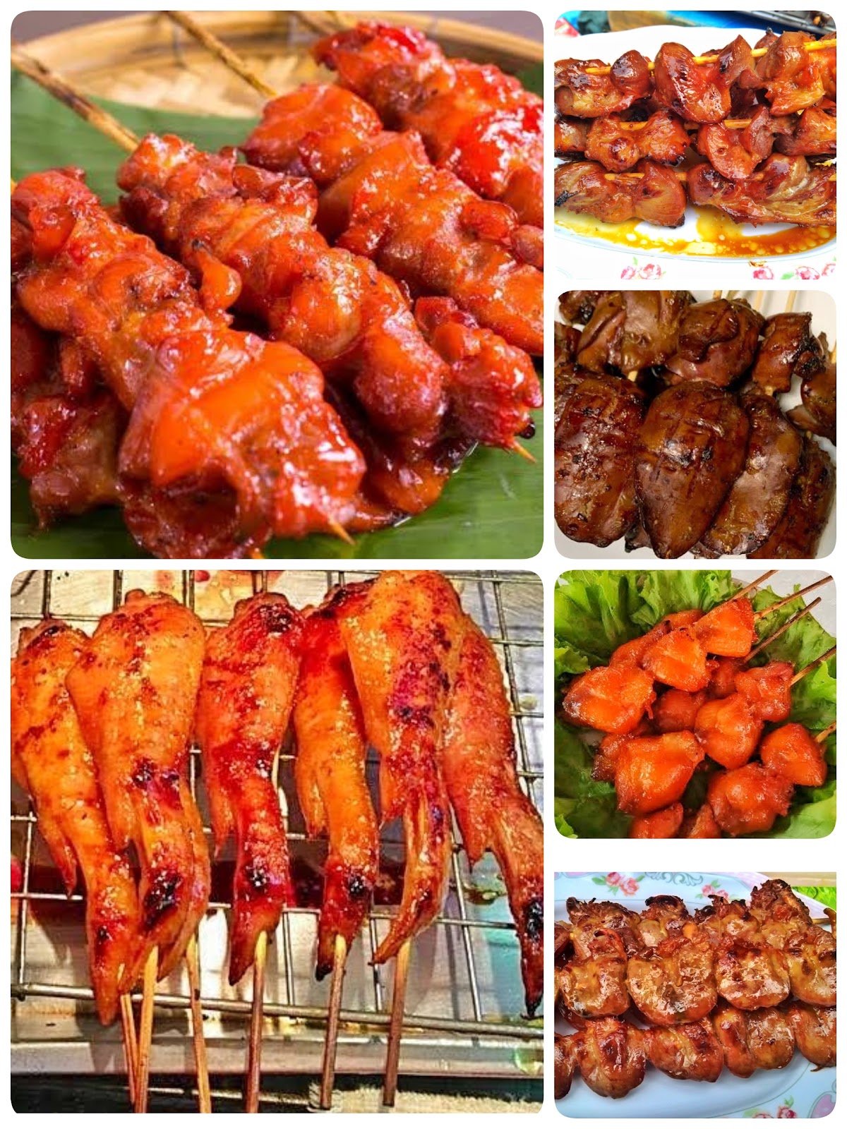 Sticky rice with grilled chicken on the side of the road by Jay Bow