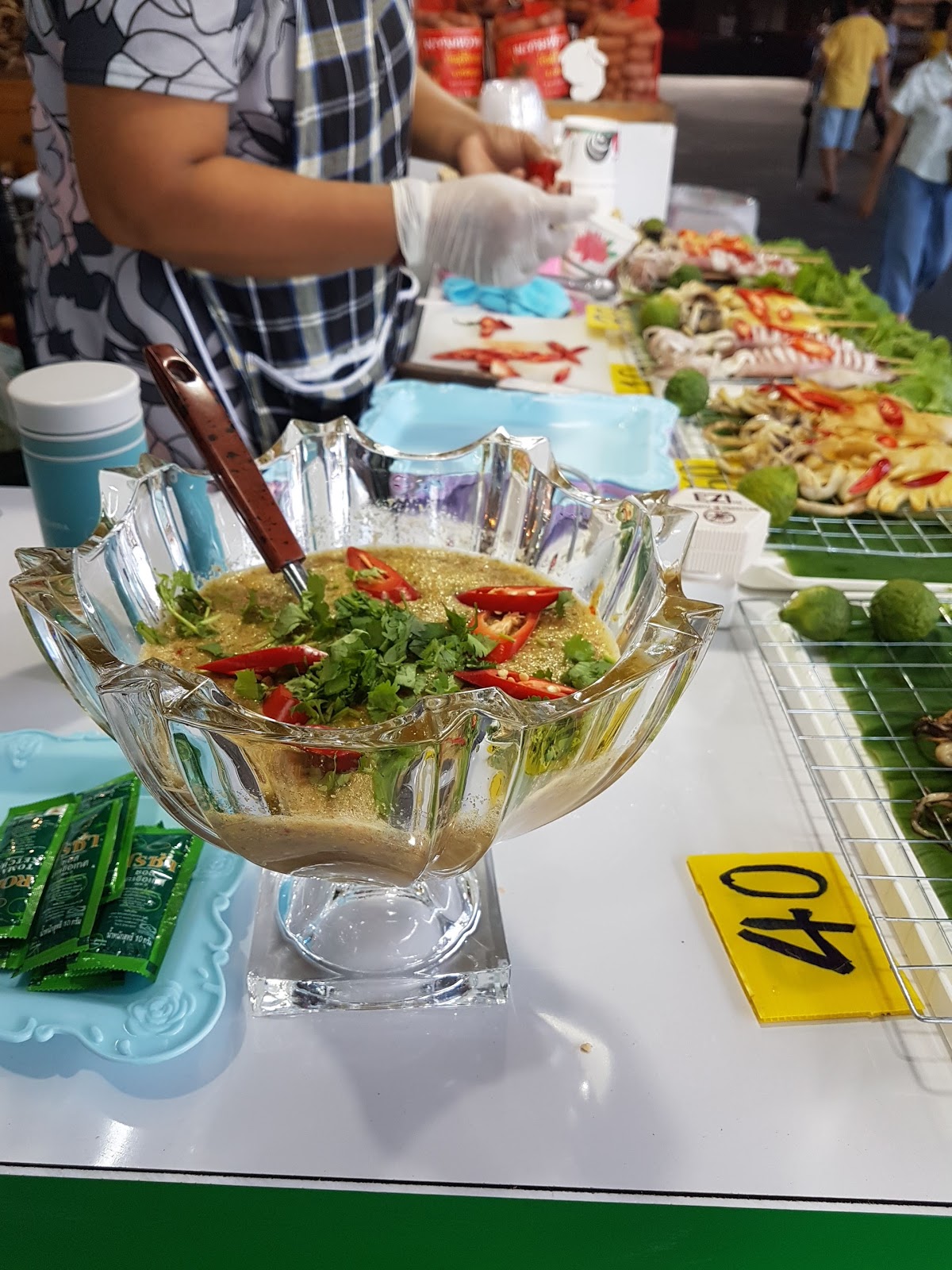 Grilled squid, spicy baby