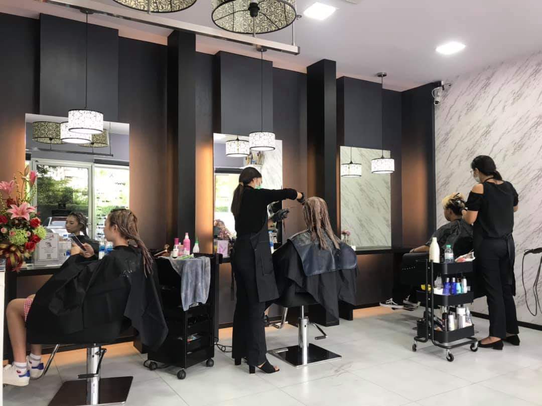 Look at Me: Shampoo, blow dry, cut, color, total hair care.