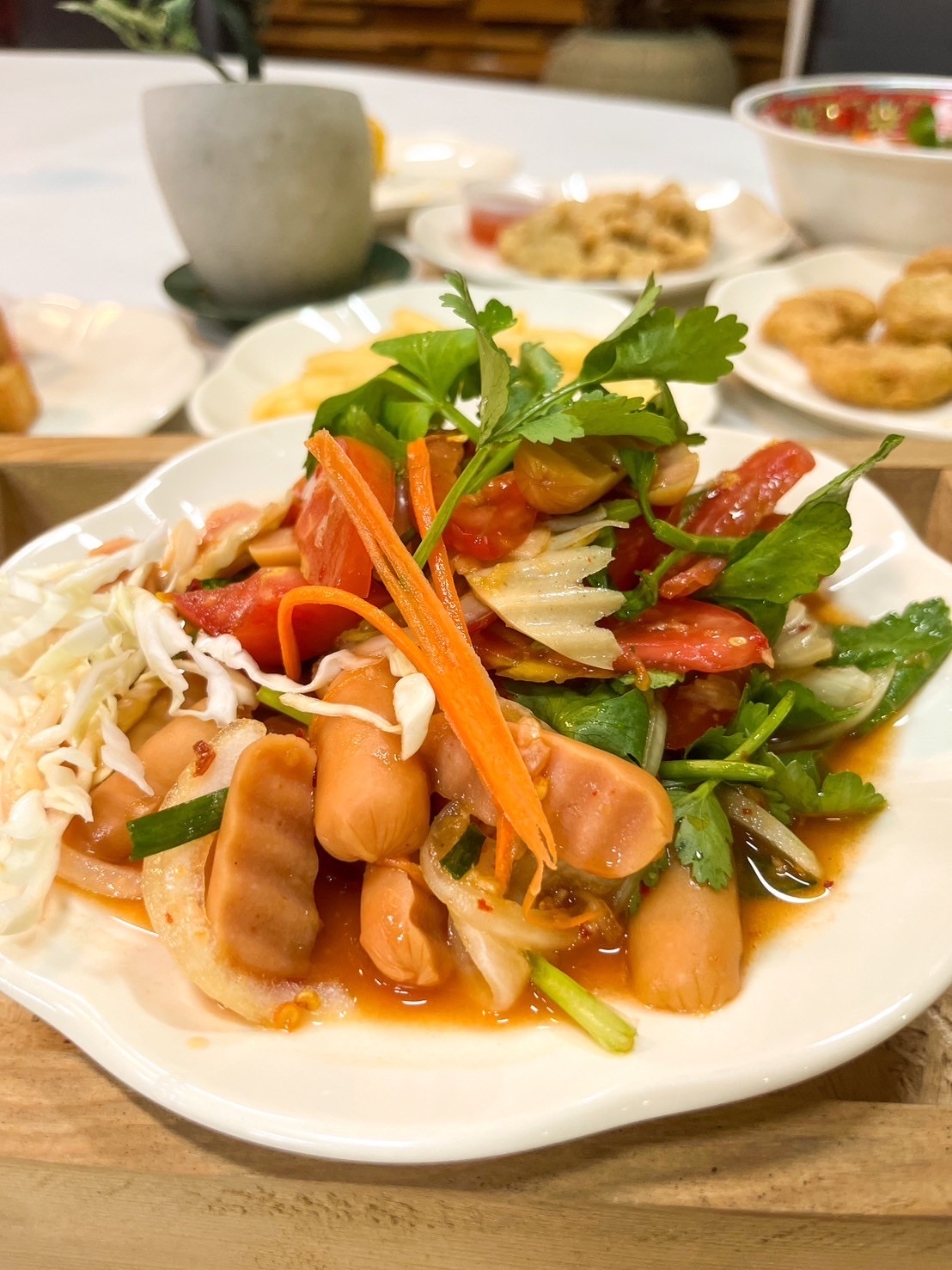 Wooden table noodles