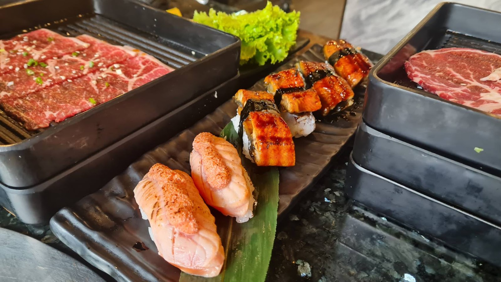 Heavenly sushi and yakiniku premium buffet