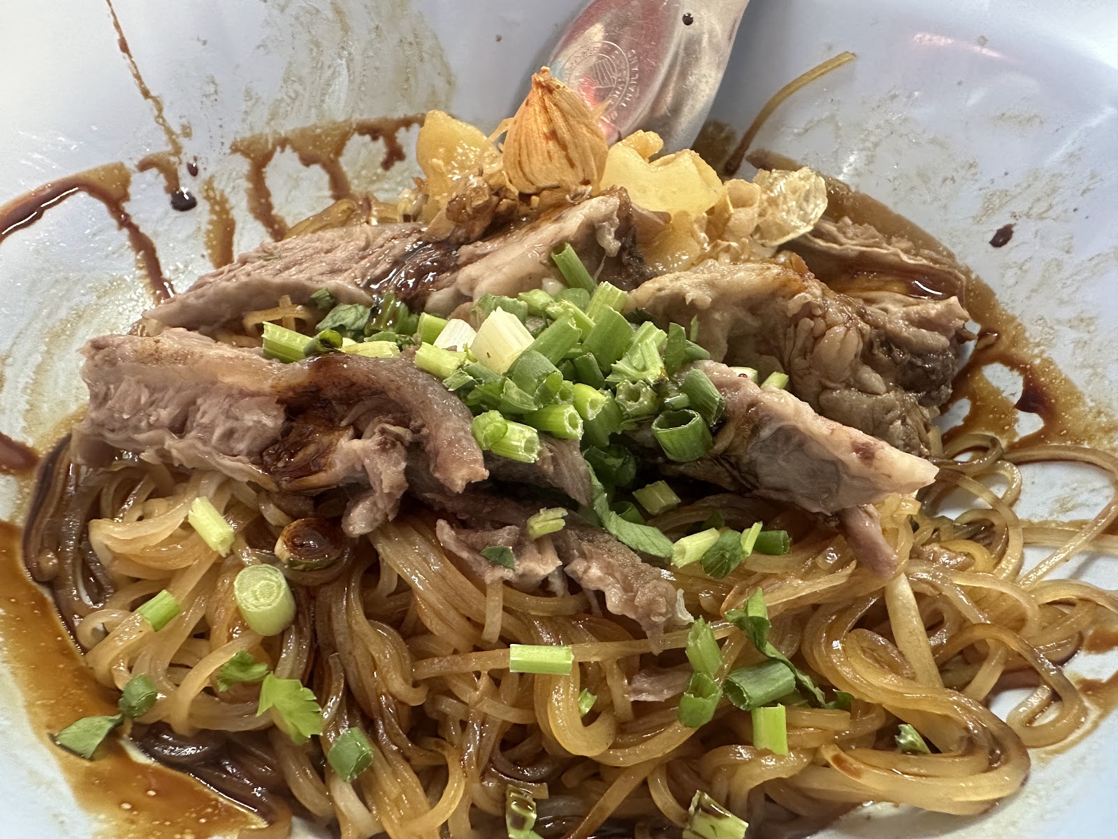 Genjai beef meatball noodles, clear soup